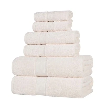 Oregon 100% Organic Cotton Thick Plush Medium Weight Solid 6 Piece Towel Set - Image 1 of 4