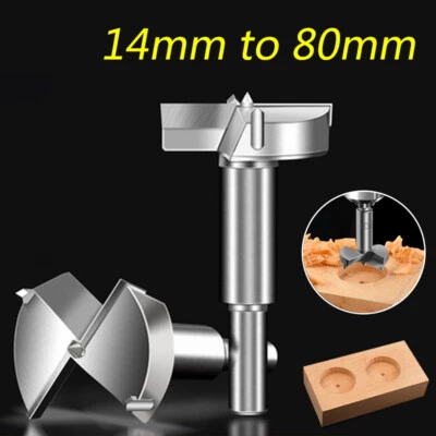 14mm to 80mm Professional Forstner Bit Hinge Hole Boring Cutter Wood Drill Bits - Image 1 of 4