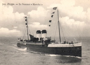 Französisches Dampfschiff Manche Schiff Postkarte Dampfschiff - Bild 1 von 3
