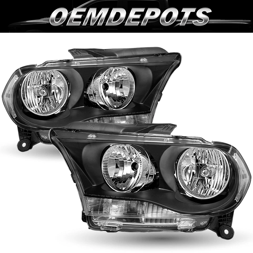 LH+RH SIDE FOR 2011 2012 2013 DODGE DURANGO HEADLIGHTS BLACK HOUSING ASSEMBLY Foto 1 de 4