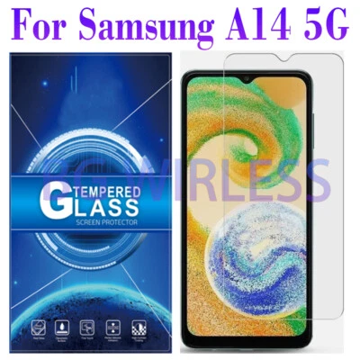 For Samsung Galaxy A14 5G Clear-TEMPERED GLASS SCREEN PROTECTOR ,Case Friendly - Image 1 of 4