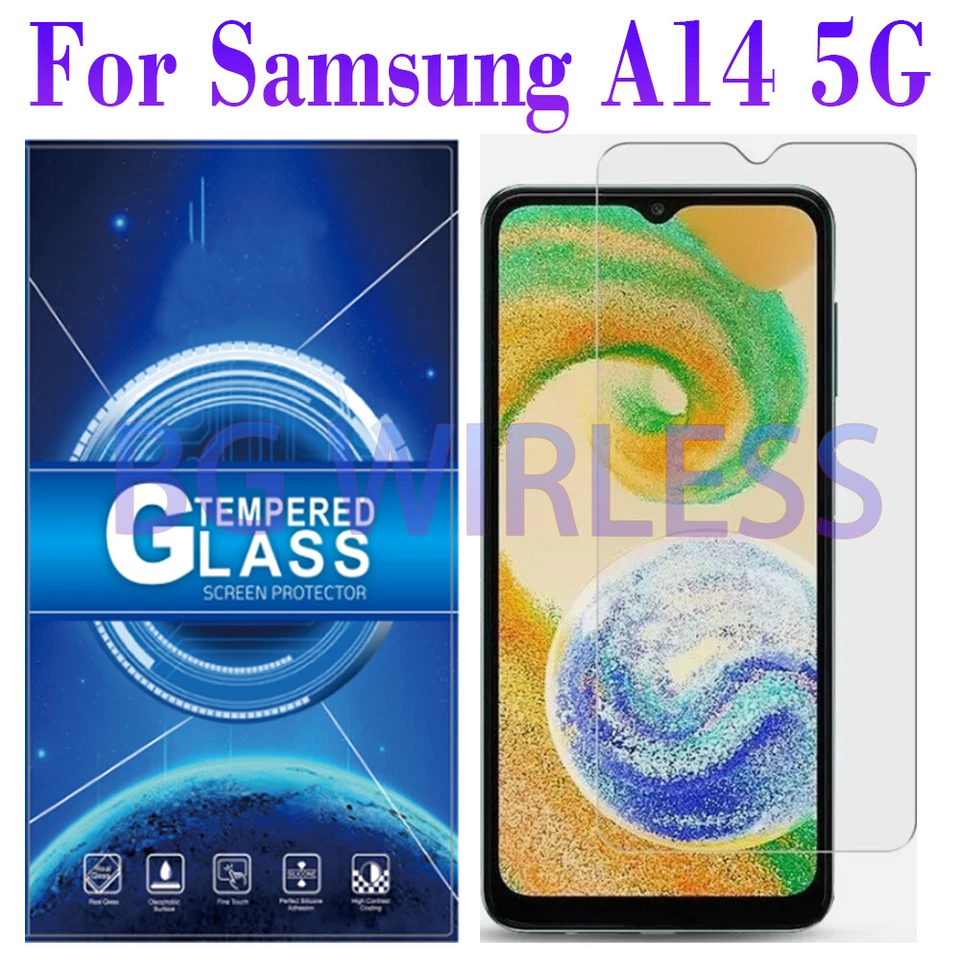 For Samsung Galaxy A14 5G Clear-TEMPERED GLASS SCREEN PROTECTOR ,Case Friendly - Image 1 of 4