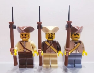 American Revolution Colonial Militia Soldiers made with real LEGO® Minifigure - Picture 1 of 9