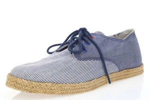 Mens Ben Sherman Blue White Stripes Fabric Sneakers Sz. 8.5 - Picture 1 of 5