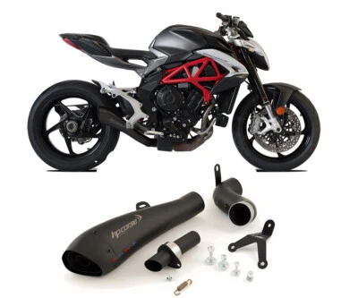 Escape Hp Corse Hydroform Acero Negro Mv Agusta Brutale 800 2016 > 2020 - Imagen 1 de 3