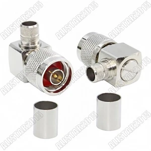 1x Crimpado de ángulo recto enchufe macho N para conector coaxial LMR400 RG8 RG165 RG213 cable - Imagen 1 de 7