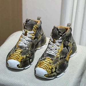 Zapatos de cuero de serpiente genuino para hombre Tenis gruesos para hombre Talla 6-11US - Imagen 1 de 9