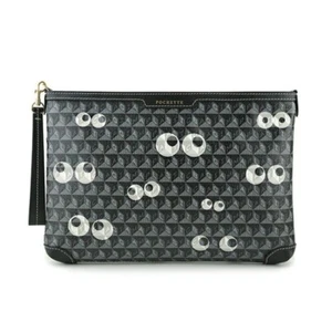 Anya Hindmarch 5050925161336 I AM A PLASTIC BAG POCHETTE MULTI EYES Black JP - Picture 1 of 9