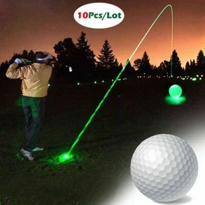 10Pcs Glow Golf Night Balls Luminous Light Up Reusable Night Golf Ball - Picture 1 of 6