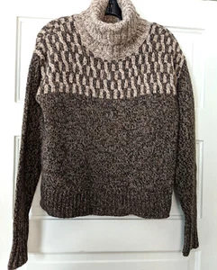 VERONICA BEARD Sweater Women sz S Brown Fair Isle  Pullover BIA Turtleneck NWT - Picture 1 of 7