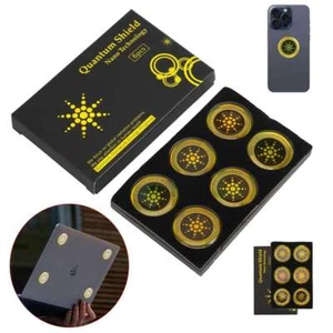 Quantum Anti Radiation Shield 5G-EMF Protection - Téléphones Ordinateurs Portables 6 autocollants, Or - Photo 1 sur 9