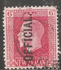 New Zealand Official Stamp - Scott #O48/A45 6p Carmine Rose Canc/LH 1916