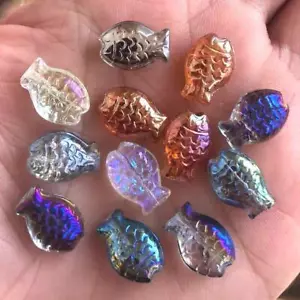 60pz Perline Vetro Cristallo Pesce Misto Creazione Gioielli Perline Artigianato Regali 10x14mm - Foto 1 di 11