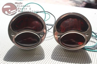 Ford Model A Hot Rat Street Rod Custom Car Pickup Truck Stop Lens Tail Lights - Image 1 of 4