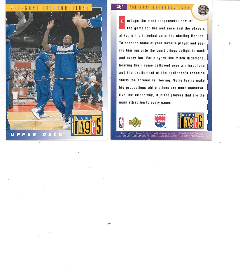 Mitch Richmond HOF 1993-94 Upper Deck Game Images Card #461 BOGO FREE kings - Image 1 of 1