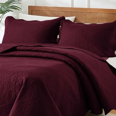 Juego de cama colcha reversible de lujo de 3 piezas con fundas de almohada Foto 1 de 4