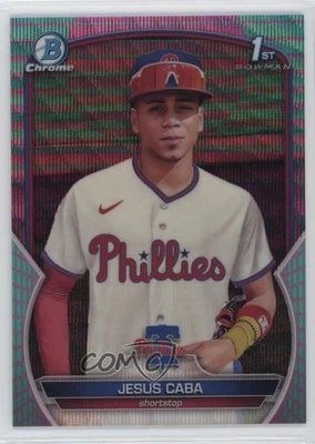 2023 Bowman Chrome Prospects Aqua & Pink Vapor Refractor /125 Starlyn Caba Jesus - Image 1 of 2