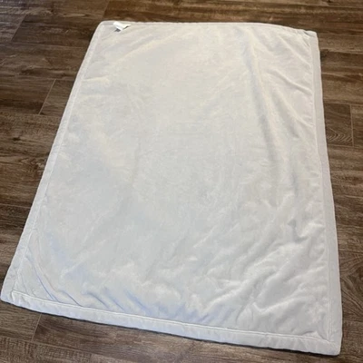 Pottery Barn Kids Gray White Baby Blanket Stroller Plush Sherpa SOFT 29x38 Throw - Image 1 of 4