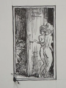 Stehende Frauenakte - Nachlass Hans Strohofer Tusche-Zeichnung Rückenakt 1920 - Picture 1 of 3