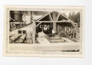 Forst Holzfäller Mühle Blaukragen Arbeiter Beruf Vintage Schnappschuss Foto - Bild 1 von 3