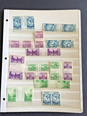 US STAMPS Awesome Set of (14) Different Vert & Horiz Guttered Pairs Farley Speci - Image 1 of 3