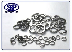 STAINLESS STEEL SPRING WASHER SIZES 4mm, 5mm, 6mm, 8mm, 10mm, 12mm, 16mm & 20mm  - Picture 1 of 7