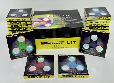 Spinit Lit Lot of 18 LED Lighted Fidget Spinners Multi Color - Image 1 of 4