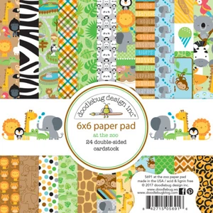 New Doodlebug 6" x 6" Paper Pad At The Zoo - Picture 1 of 1