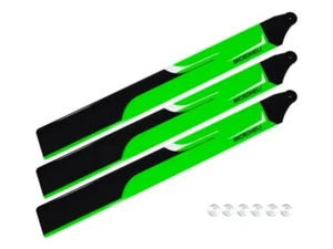 Microheli Carbon Plastic Triple Main Blade (For MH-M2EX001TGR Series)(GREEN) - Picture 1 of 1