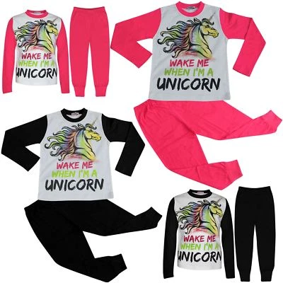 A2Z 4 KIDS® Kids Girls Pyjamas Wake Me When I'M A Unicorn Lounge Wear Nightwear PJS 5-13 Yr
