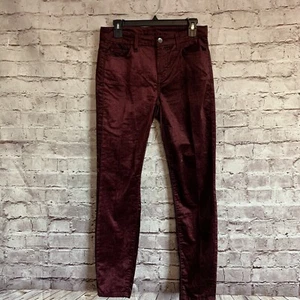 Splendid Womens 29 Burgundy Crushed Velvet Red Pants Skinny - Picture 1 of 8