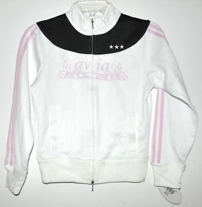 Avia Cheerleading Full Zip White/Black/Pink Youth Girls Jacket Sz XLarge NWT - Picture 1 of 3