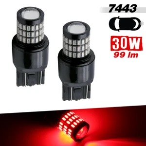 2 x 7443/7444 Red LED for Brake Tail Stop Lights, Dual Filament LED - Imagen 1 de 5