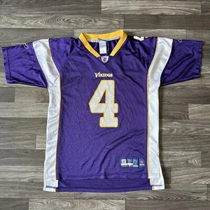 Camiseta de colección Reebok Minnesota Vikings Brett Favre; juvenil grande; púrpura; #4 - Imagen 1 de 7