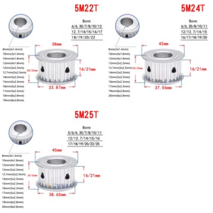Polea de correa de distribución 5M 22T-25T tipo AF rueda síncrona para correa de distribución de 15/20 mm - Imagen 1 de 6