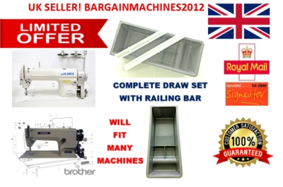  INDUSTRIAL SEWING MACHINE TABLE DRAWER COMPLETE WITH RUNNERS 6"X15"X4" INCHES  - Image 1 of 4