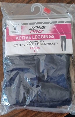 Zone Pro Active Leggings NEW High Waist Large 7/8 Length Sporty Yoga Activewear - Image 1 of 2