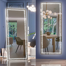 62" X 23" Full Length Mirror with LED Lights, Full Body Mirror with Triangle Pat