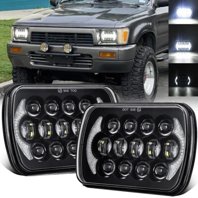 Pair 5x7 7x6" LED Headlights Hi/Lo Beam For Toyota Tacoma For 4Runner For Pickup - Image 1 of 4