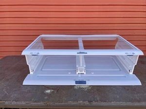 NICE! Genuine Kenmore Elite LG Crisper Drawer Glass Cover Shelf & Rail COMPLETE - Picture 1 of 11