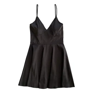 Windsor Party & Cocktail Cami Plunge Satin Black Skater Dress Women's Size XS - Picture 1 of 13