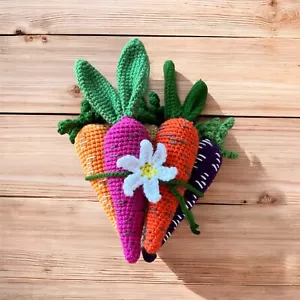 Bundle Of 5 Carrots Handmade Easter Decoration Food Play - Picture 1 of 4