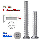 M5 Phillips Countersunk Machine Screws A2 Stainless Steel Flat Head Bolts DIN965