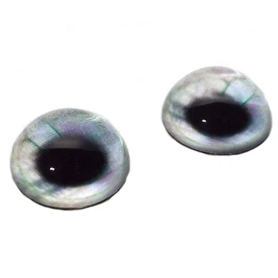 Pair High Dome Tech Power Cyberpunk Half Sphere Glass Eyes Taxidermy Jewelry - Image 1 of 4