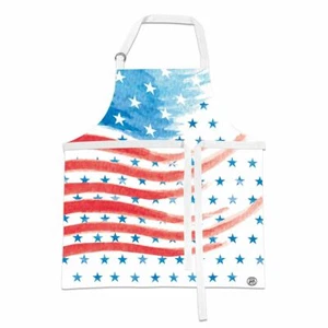 Michel Design Works Cotton Chef's Apron Red White & Blue Flag Stars Stripes  NEW - Picture 1 of 1