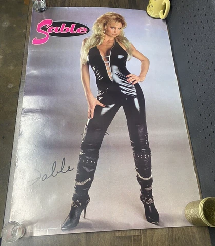 Funky WWF Sable Divas Poster (Black Leather) 1998 Original Vintage Cover