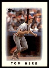 1986 Topps Major League Leaders Minis Tom Herr 100 Baseball Cards #62
