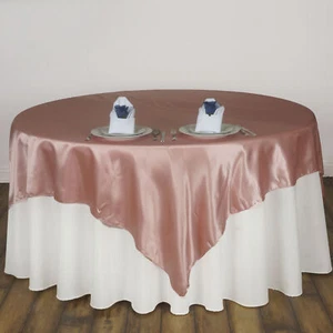 Mauve 60x60" SATIN SQUARE TABLE OVERLAY Wedding Party Catering Supplies SALE - Picture 1 of 6