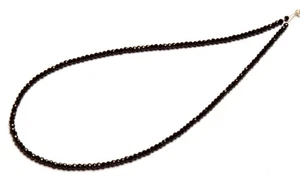 Natural Black Spinel Gemstone 2 mm Size Faceted Round Beads 10" Strand - Picture 1 of 5