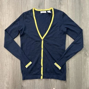 Barney’s New York Damen XS Seidenmischung Strickjacke Pullover Blau Gelb - Bild 1 von 11
